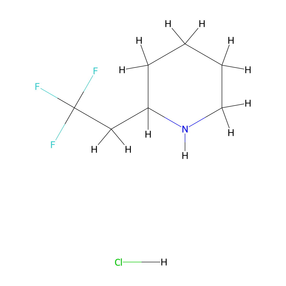 2-(2,2,2-Trifluoroethyl)piperidine hydrochloride molecular structure, CAS 2648945-59-7