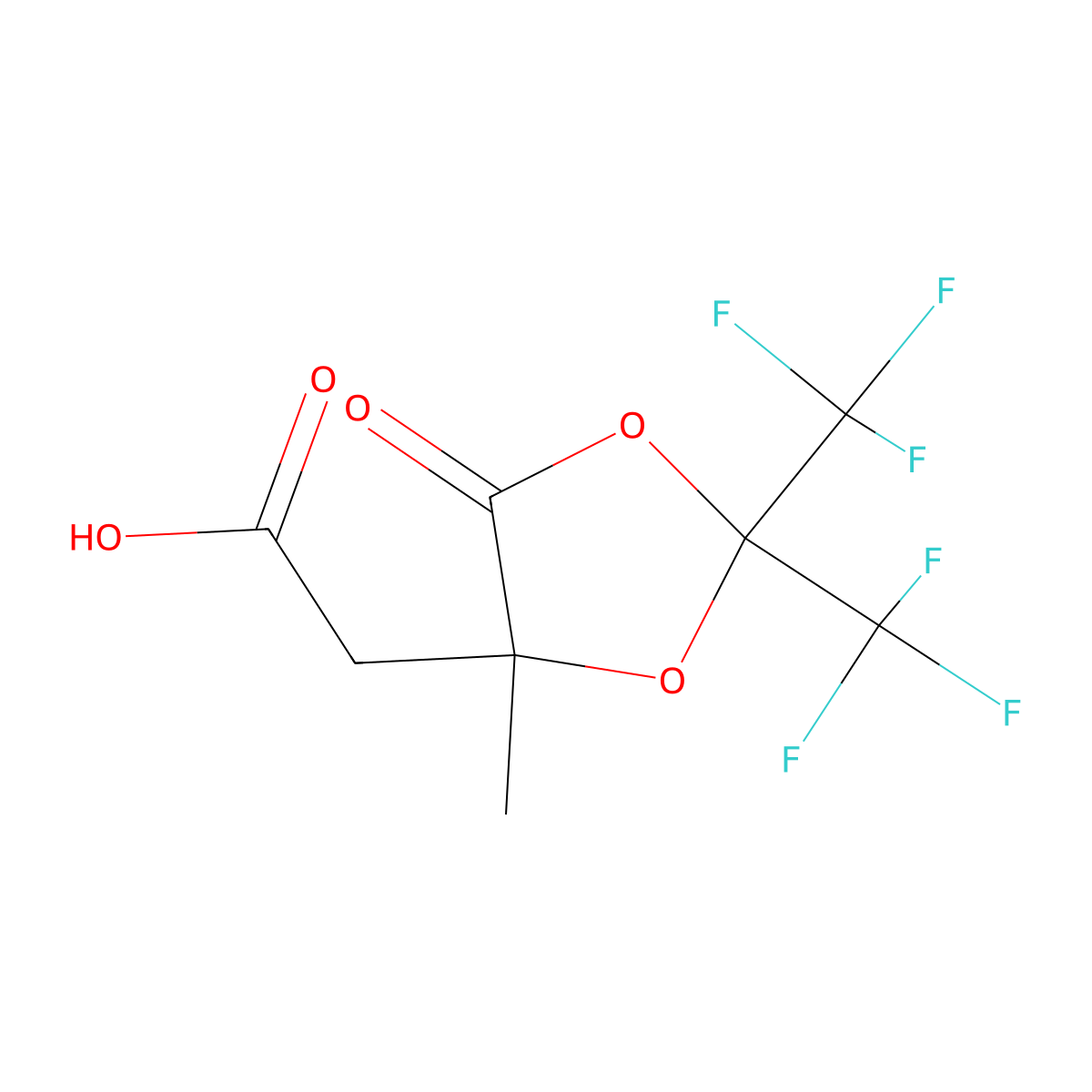 2-[4-Methyl-5-oxo-2,2-bis(trifluoromethyl)-1,3-dioxolan-4-yl]aceticacid molecular structure, CAS 2648945-60-0