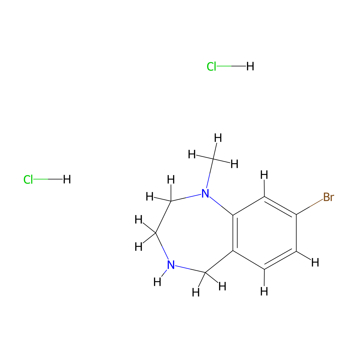 8-bromo-1-methyl-2,3,4,5-tetrahydro-1H-1,4-benzodiazepinedihydrochloride molecular structure, CAS 2648945-61-1