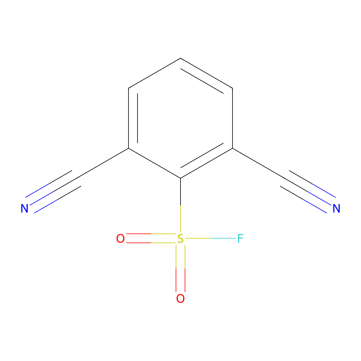 2,6-Dicyanobenzene-1-sulfonyl fluoride molecular structure, CAS 2648945-63-3