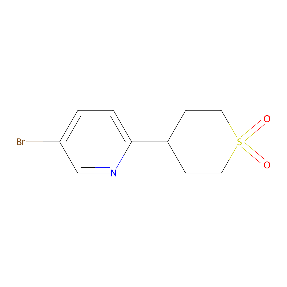 4-(5-Bromopyridin-2-yl)-1lambda6-thiane-1,1-dione molecular structure, CAS 2648945-68-8