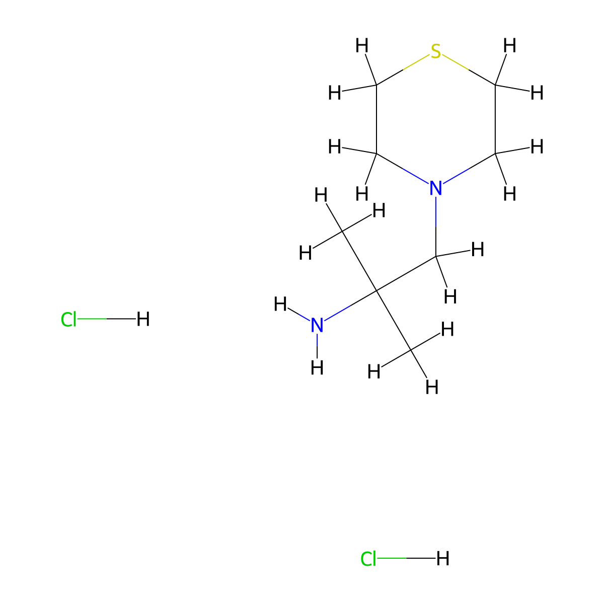 2-Methyl-1-(thiomorpholin-4-yl)propan-2-aminedihydrochloride molecular structure, CAS 2648945-69-9