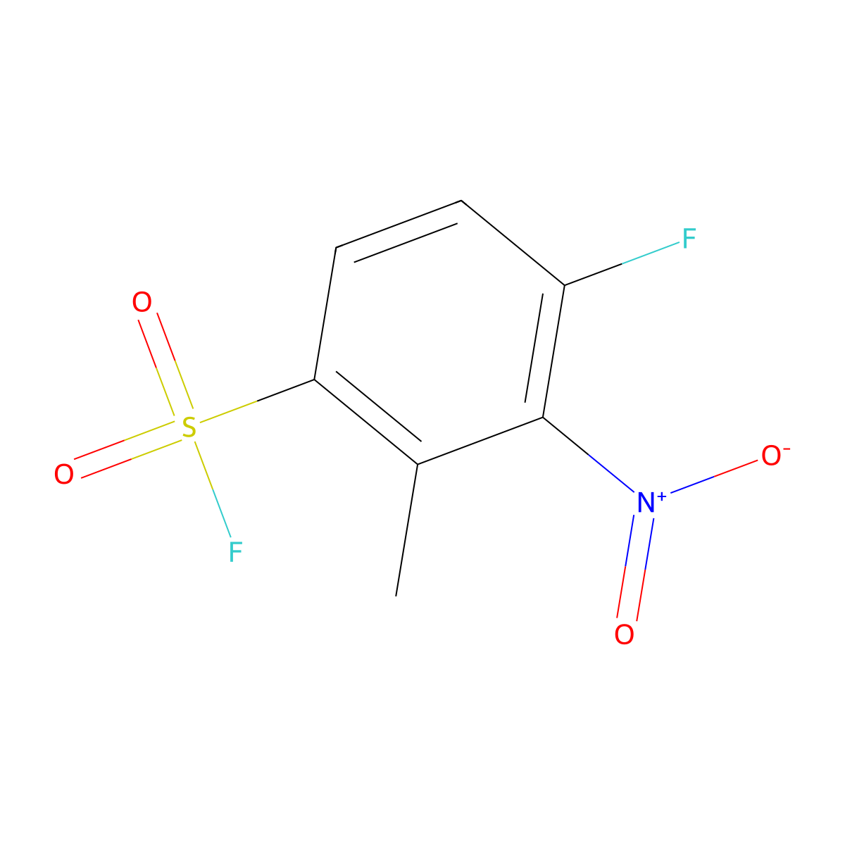 4-Fluoro-2-methyl-3-nitrobenzene-1-sulfonyl fluoride molecular structure, CAS 2648945-72-4