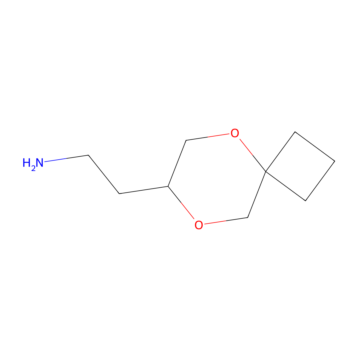 2-{5,8-Dioxaspiro[3.5]nonan-7-yl}ethan-1-amine molecular structure, CAS 2648945-74-6
