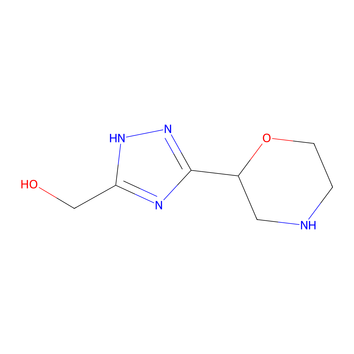 [3-(morpholin-2-yl)-1H-1,2,4-triazol-5-yl]methanol molecular structure, CAS 2648945-76-8