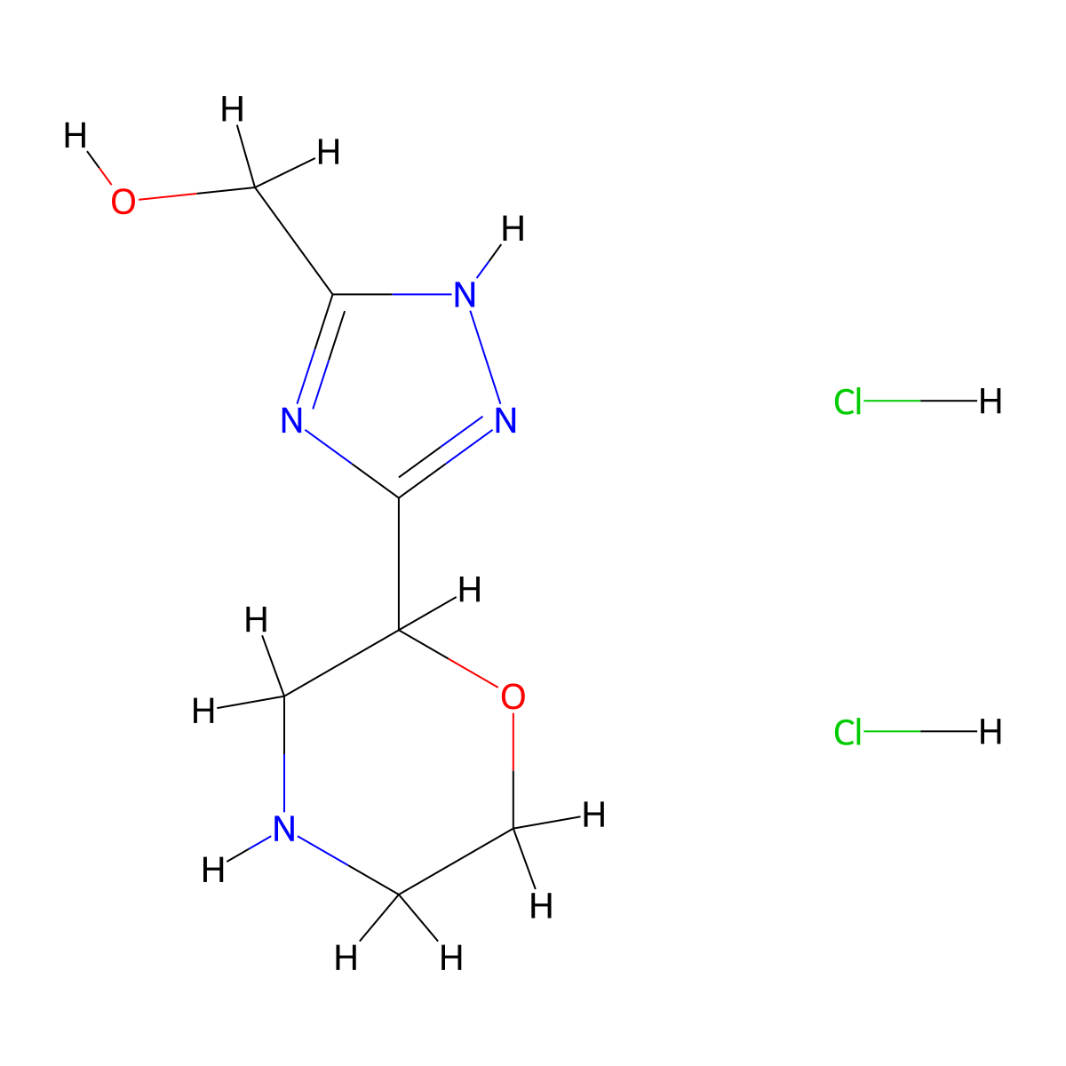 [3-(morpholin-2-yl)-1H-1,2,4-triazol-5-yl]methanol dihydrochloride molecular structure, CAS 2648945-77-9