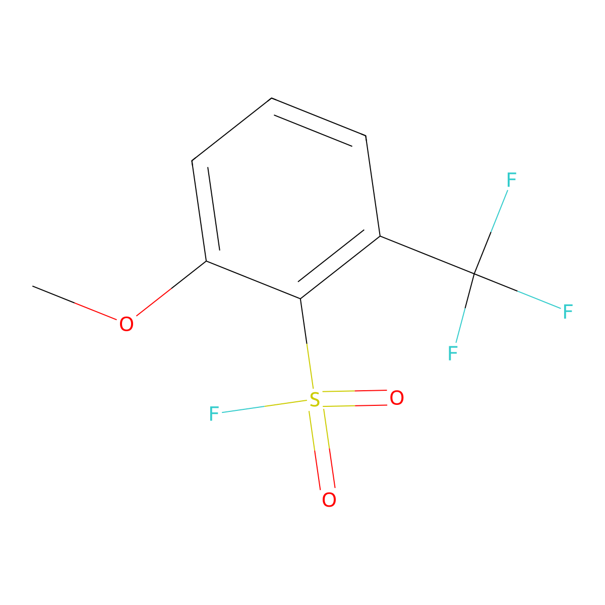 2-Methoxy-6-(trifluoromethyl)benzene-1-sulfonyl fluoride molecular structure, CAS 2648945-78-0