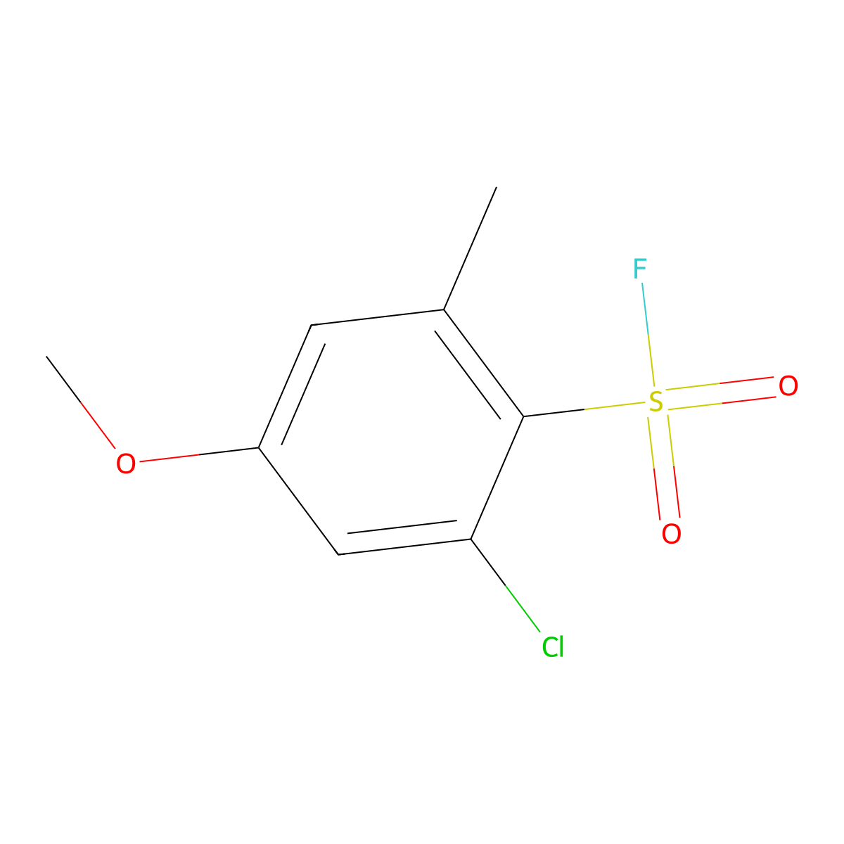2-Chloro-4-methoxy-6-methylbenzene-1-sulfonyl fluoride molecular structure, CAS 2648945-81-5