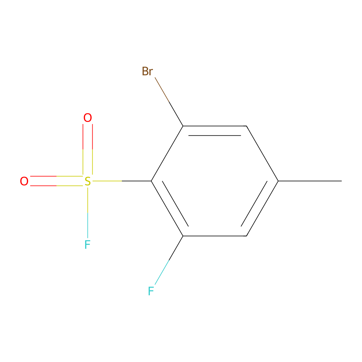 2-Bromo-6-fluoro-4-methylbenzene-1-sulfonyl fluoride molecular structure, CAS 2648945-85-9