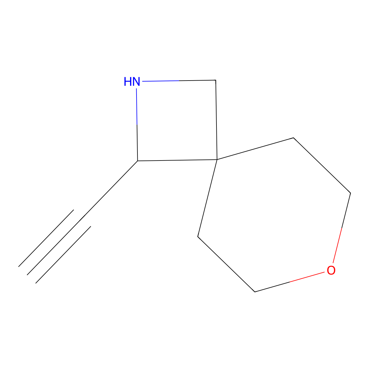 1-Ethynyl-7-oxa-2-azaspiro[3.5]nonane molecular structure, CAS 2648945-86-0