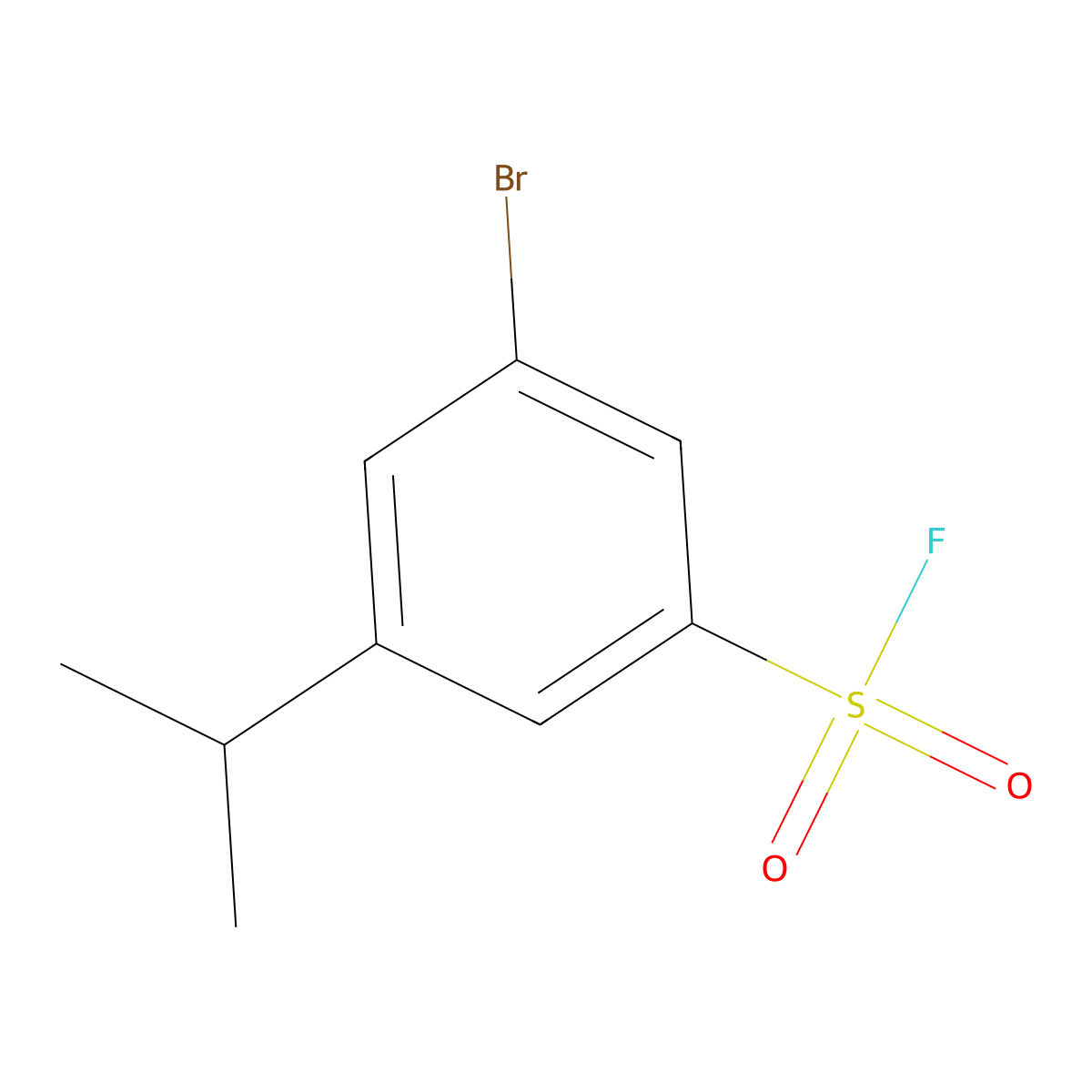 3-Bromo-5-(propan-2-yl)benzene-1-sulfonyl fluoride molecular structure, CAS 2648945-87-1