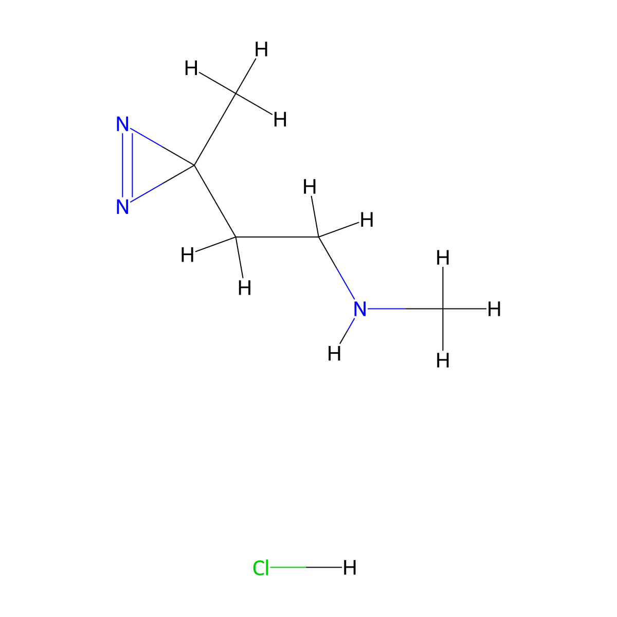 methyl[2-(3-methyl-3H-diazirin-3-yl)ethyl]amine hydrochloride molecular structure, CAS 2648945-94-0