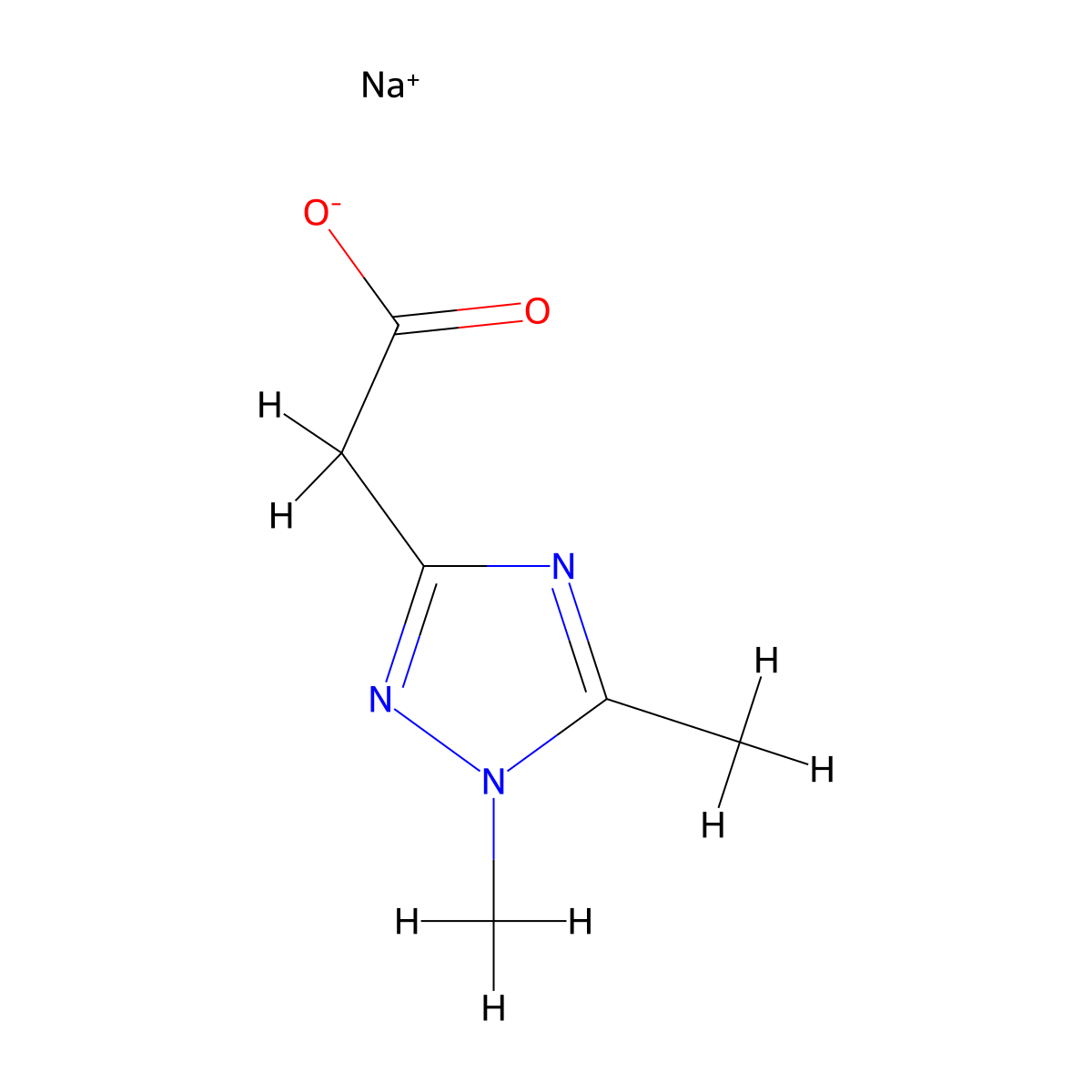 sodium2-(1,5-dimethyl-1H-1,2,4-triazol-3-yl)acetate molecular structure, CAS 2648945-98-4