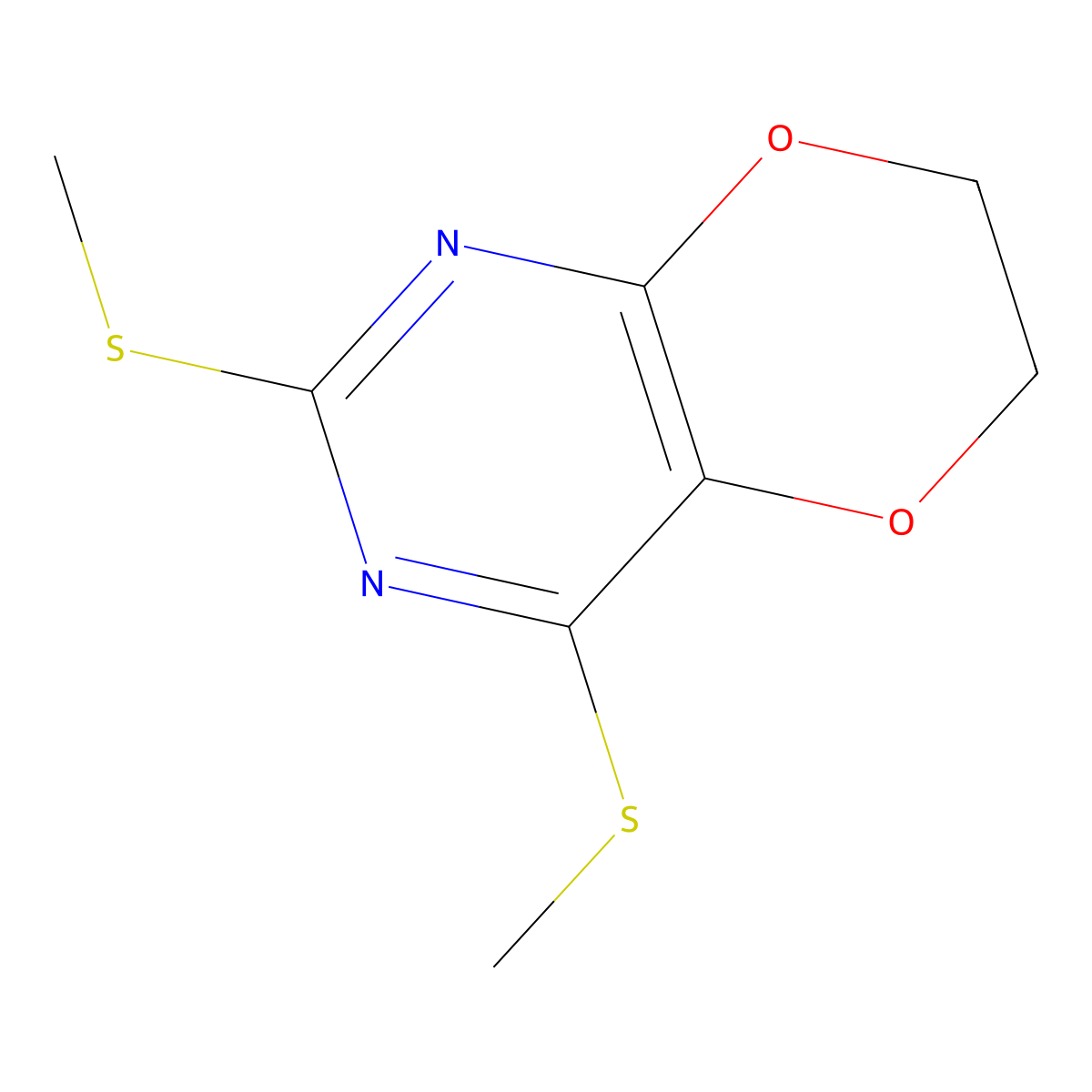 2,4-bis(methylsulfanyl)-6H,7H-[1,4]dioxino[2,3-d]pyrimidine molecular structure, CAS 2648946-05-6