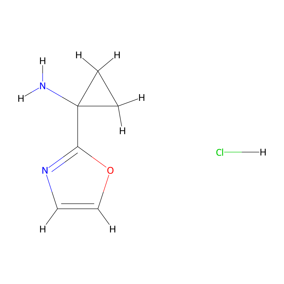 1-(1,3-Oxazol-2-yl)cyclopropan-1-aminehydrochloride molecular structure, CAS 2648946-07-8