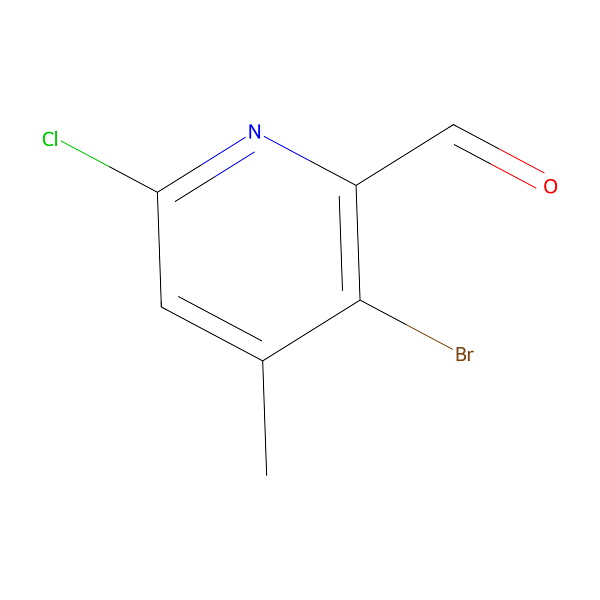 3-Bromo-6-chloro-4-methylpyridine-2-carbaldehyde molecular structure, CAS 2648946-08-9