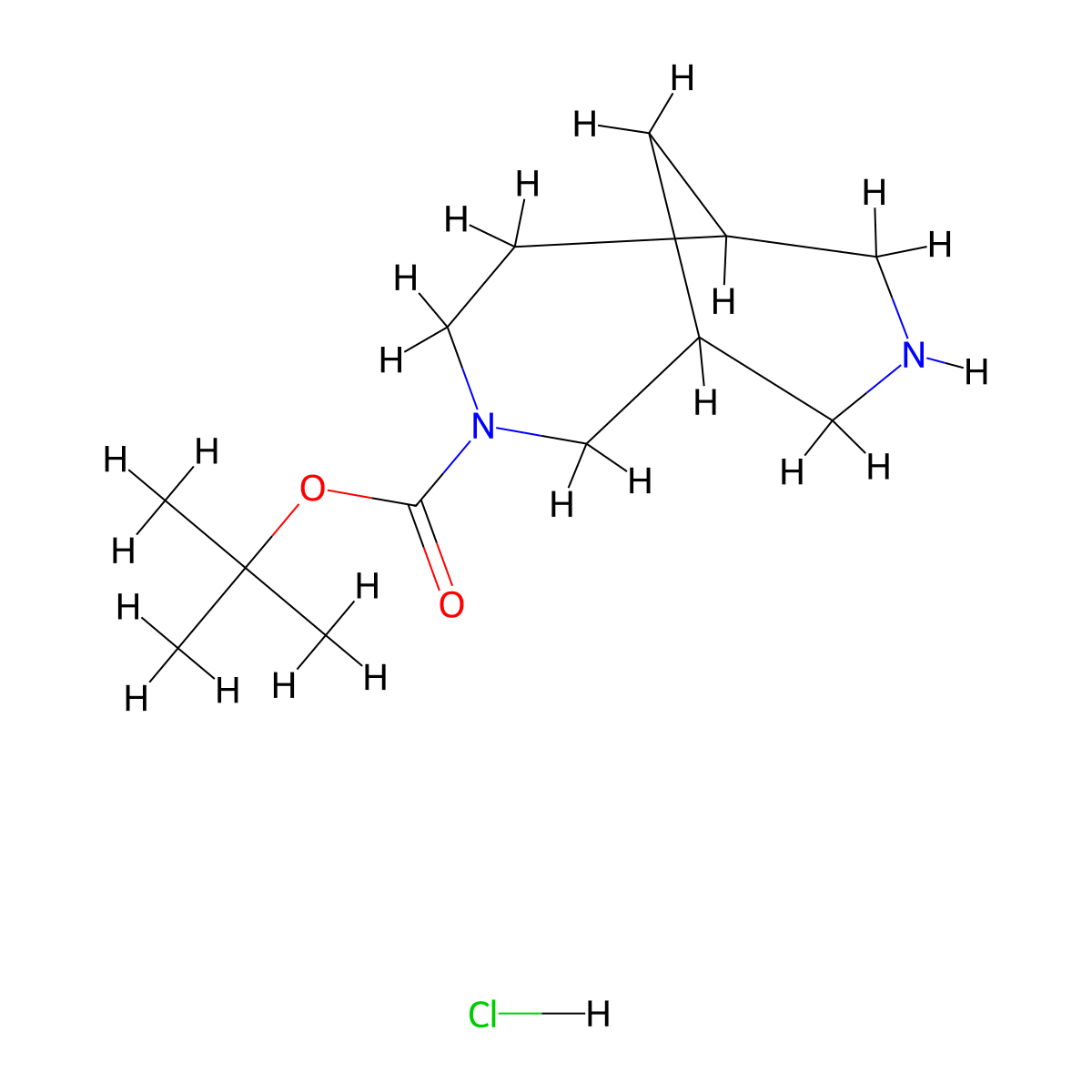 Tert-butyl 3,8-diazabicyclo[4.3.1]decane-3-carboxylate hydrochloride molecular structure, CAS 2648946-12-5