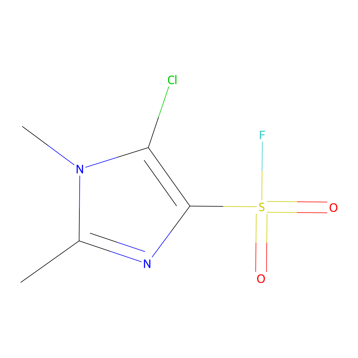 5-chloro-1,2-dimethyl-1H-imidazole-4-sulfonyl fluoride molecular structure, CAS 2648946-14-7