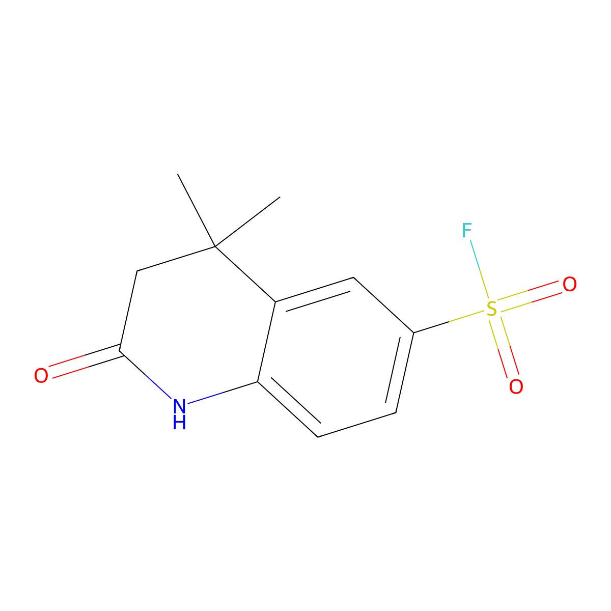 4,4-Dimethyl-2-oxo-1,2,3,4-tetrahydroquinoline-6-sulfonyl fluoride molecular structure, CAS 2648946-18-1