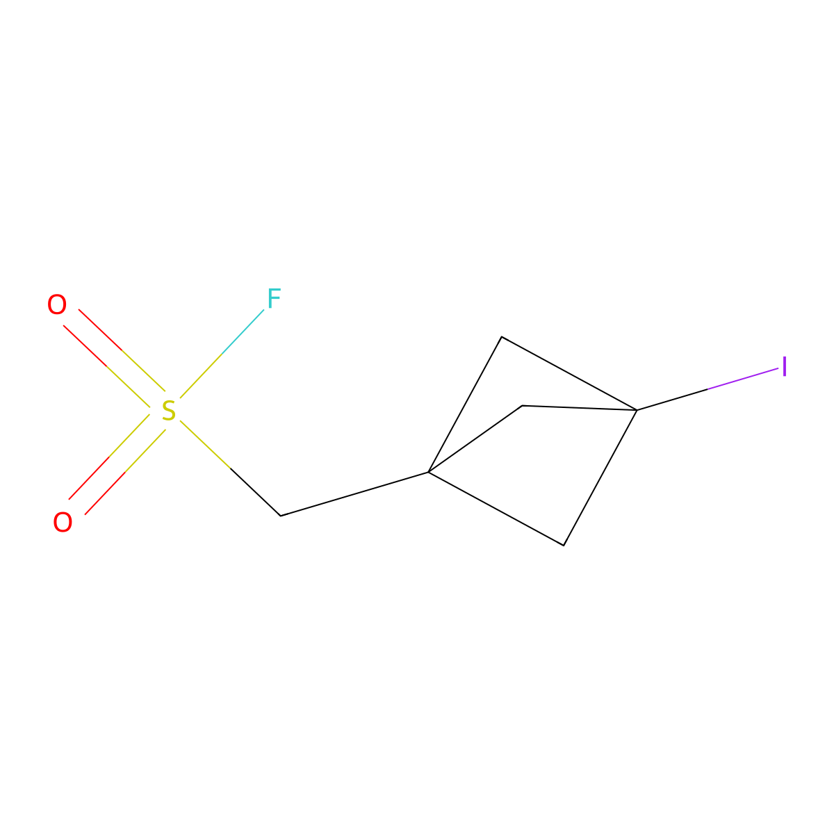 {3-Iodobicyclo[1.1.1]pentan-1-yl}methanesulfonyl fluoride molecular structure, CAS 2648946-26-1