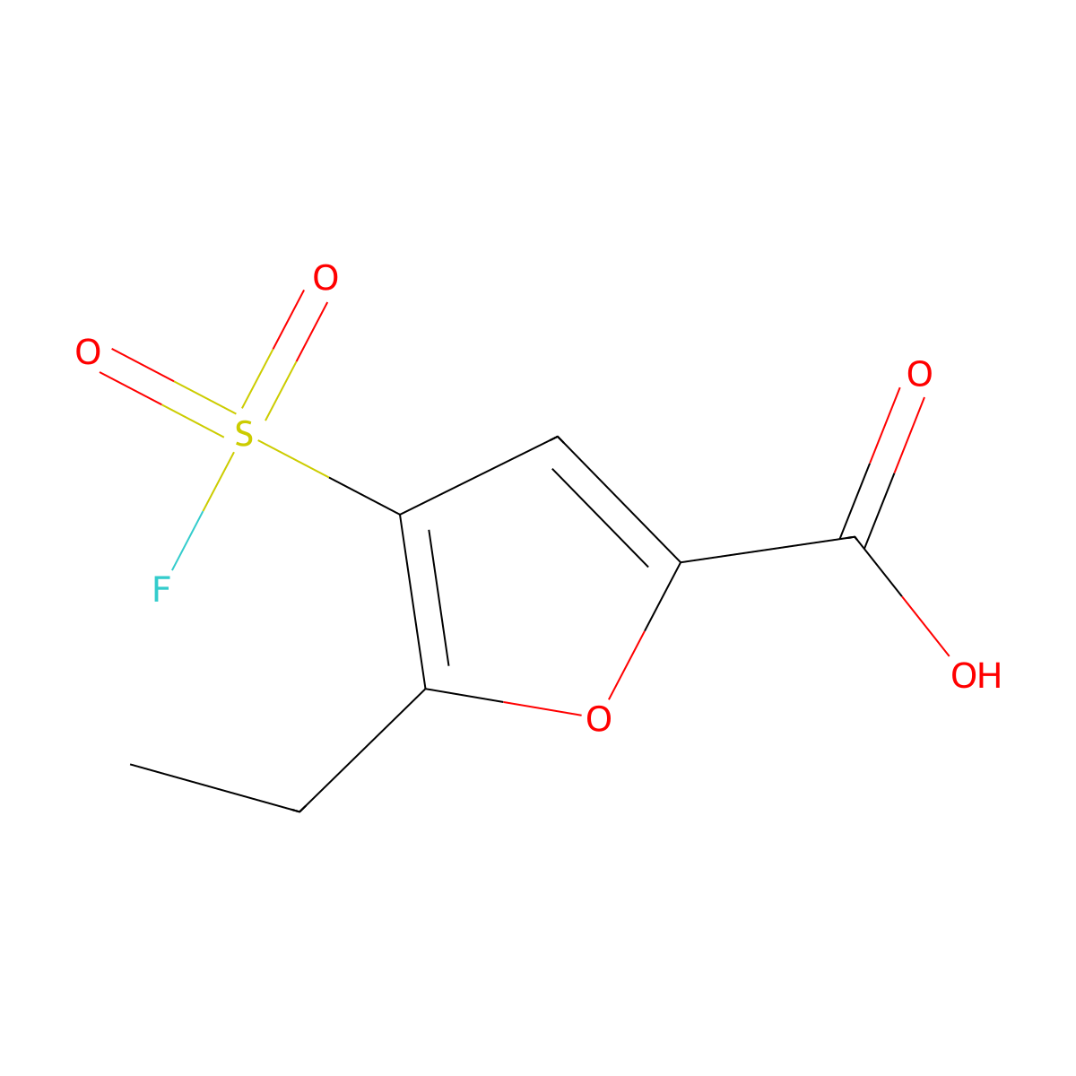 5-Ethyl-4-(fluorosulfonyl)furan-2-carboxylic acid molecular structure, CAS 2648946-33-0