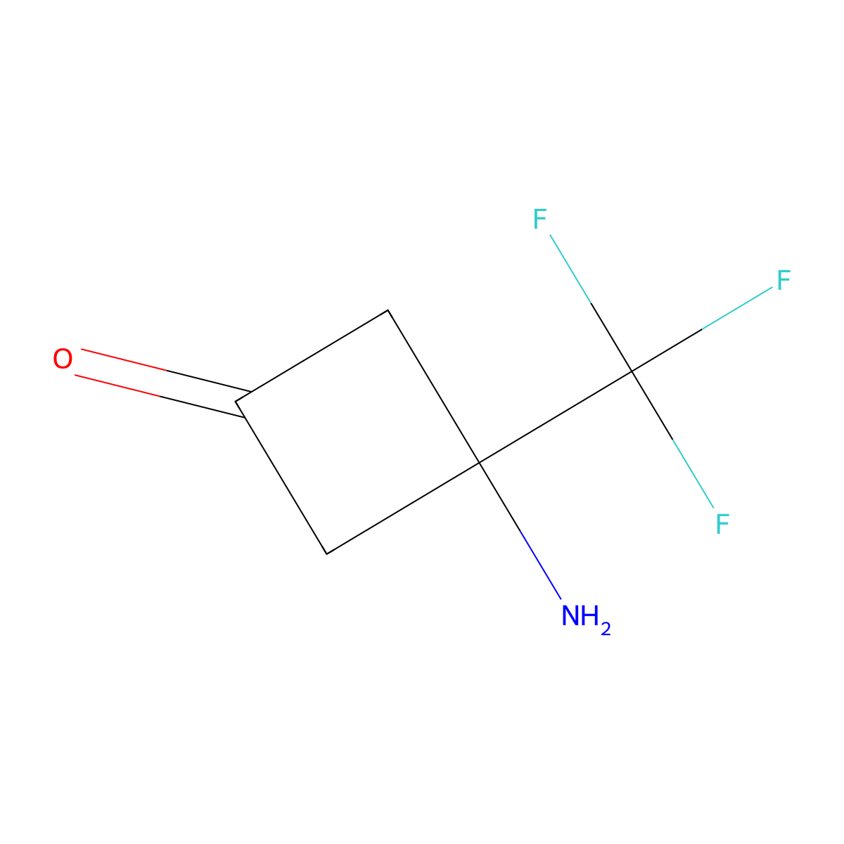 3-Amino-3-(trifluoromethyl)cyclobutan-1-one molecular structure, CAS 2648946-39-6