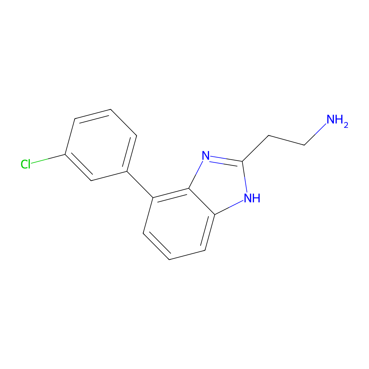 2-[4-(3-chlorophenyl)-1H-1,3-benzodiazol-2-yl]ethan-1-amine molecular structure, CAS 2648946-40-9