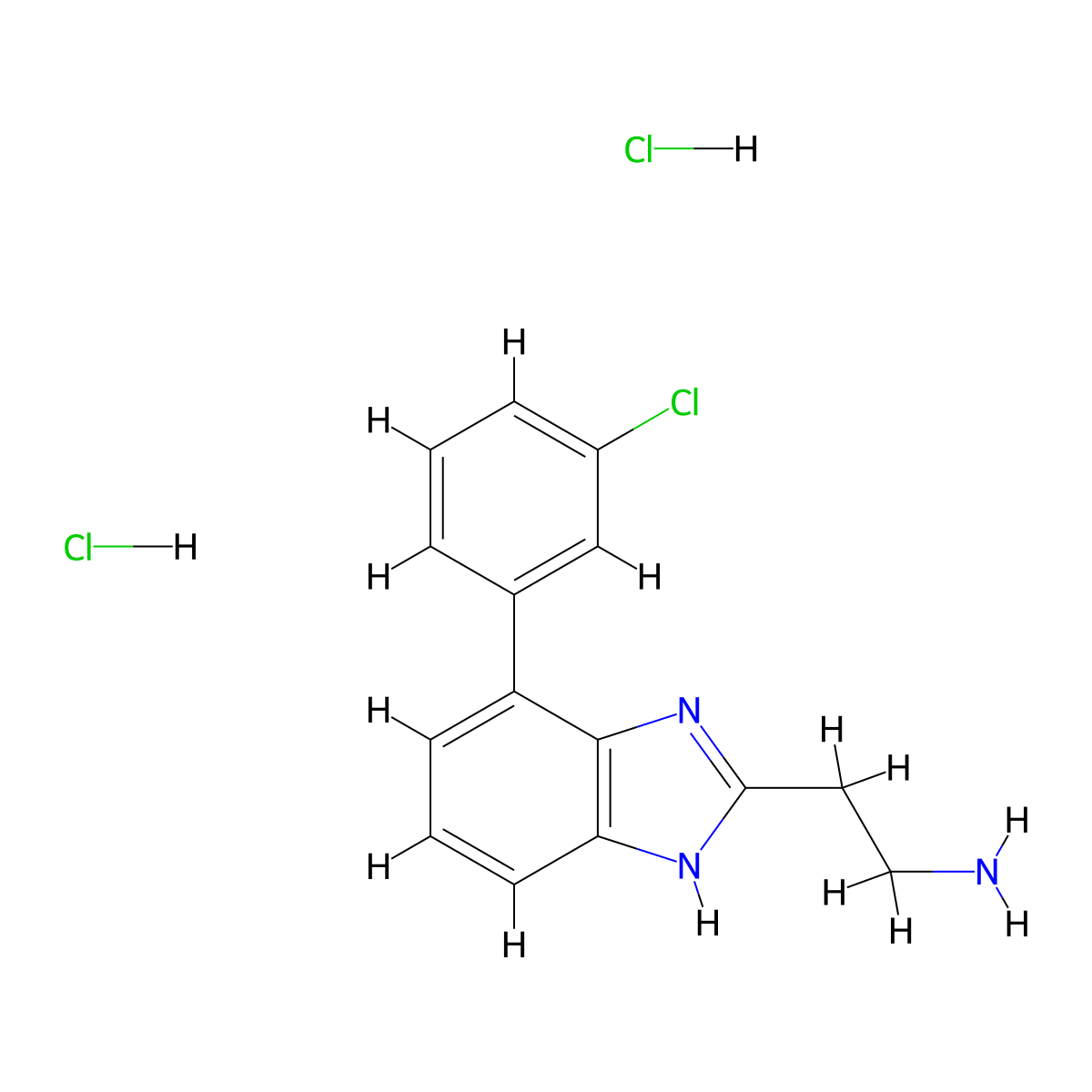 2-(4-(3-chlorophenyl)-1H-1,3-benzodiazol-2-yl)ethan-1-amine dihydrochloride molecular structure, CAS 2648946-41-0