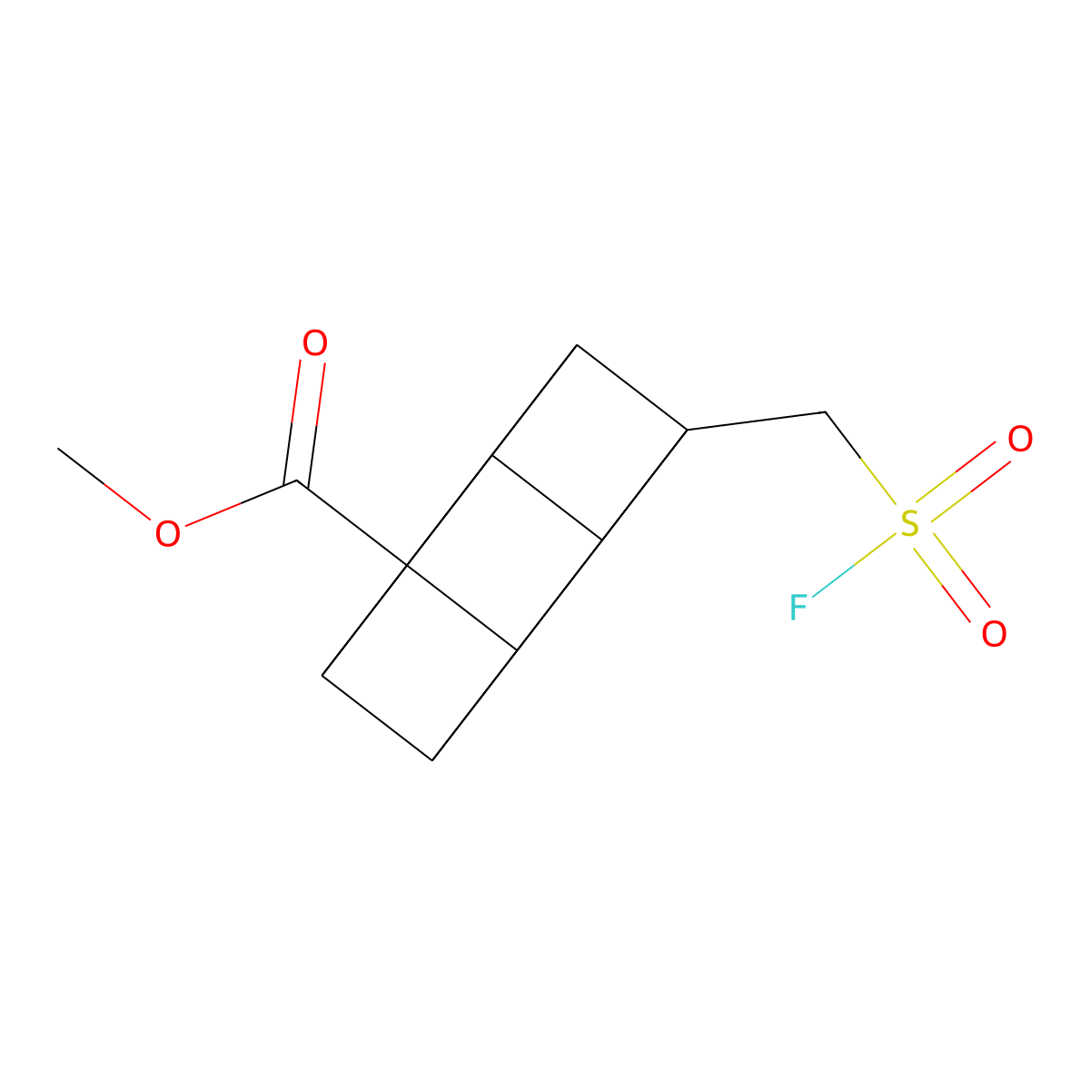 Methyl 8-[(fluorosulfonyl)methyl]cubane-1-carboxylate molecular structure, CAS 2648946-43-2