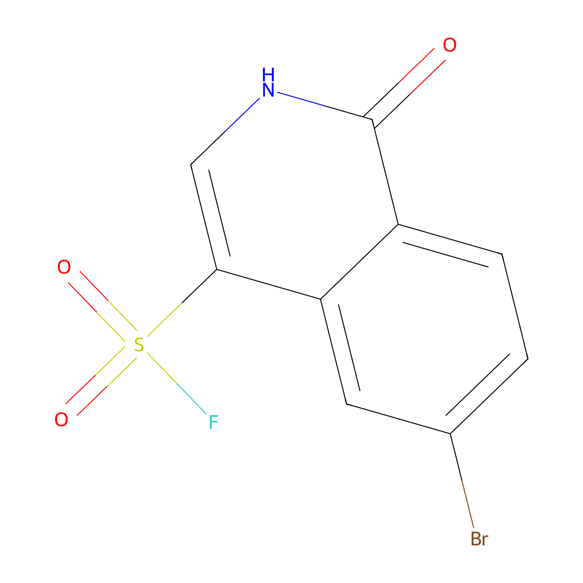 6-Bromo-1-oxo-1,2-dihydroisoquinoline-4-sulfonyl fluoride molecular structure, CAS 2648946-51-2