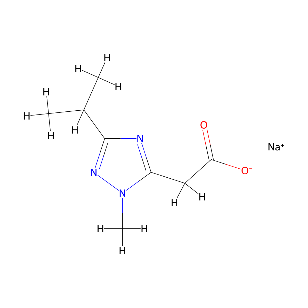 sodium 2-[1-methyl-3-(propan-2-yl)-1H-1,2,4-triazol-5-yl]acetate molecular structure, CAS 2648946-52-3