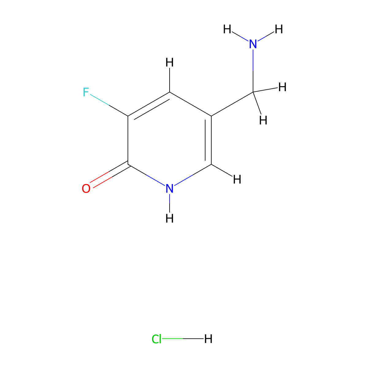5-(Aminomethyl)-3-fluoropyridin-2-olhydrochloride molecular structure, CAS 2648947-29-7