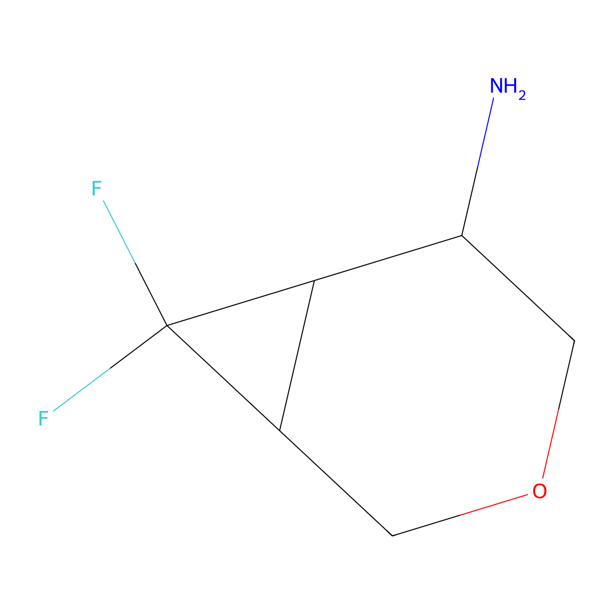 7,7-Difluoro-3-oxabicyclo[4.1.0]heptan-5-amine molecular structure, CAS 2648947-35-5