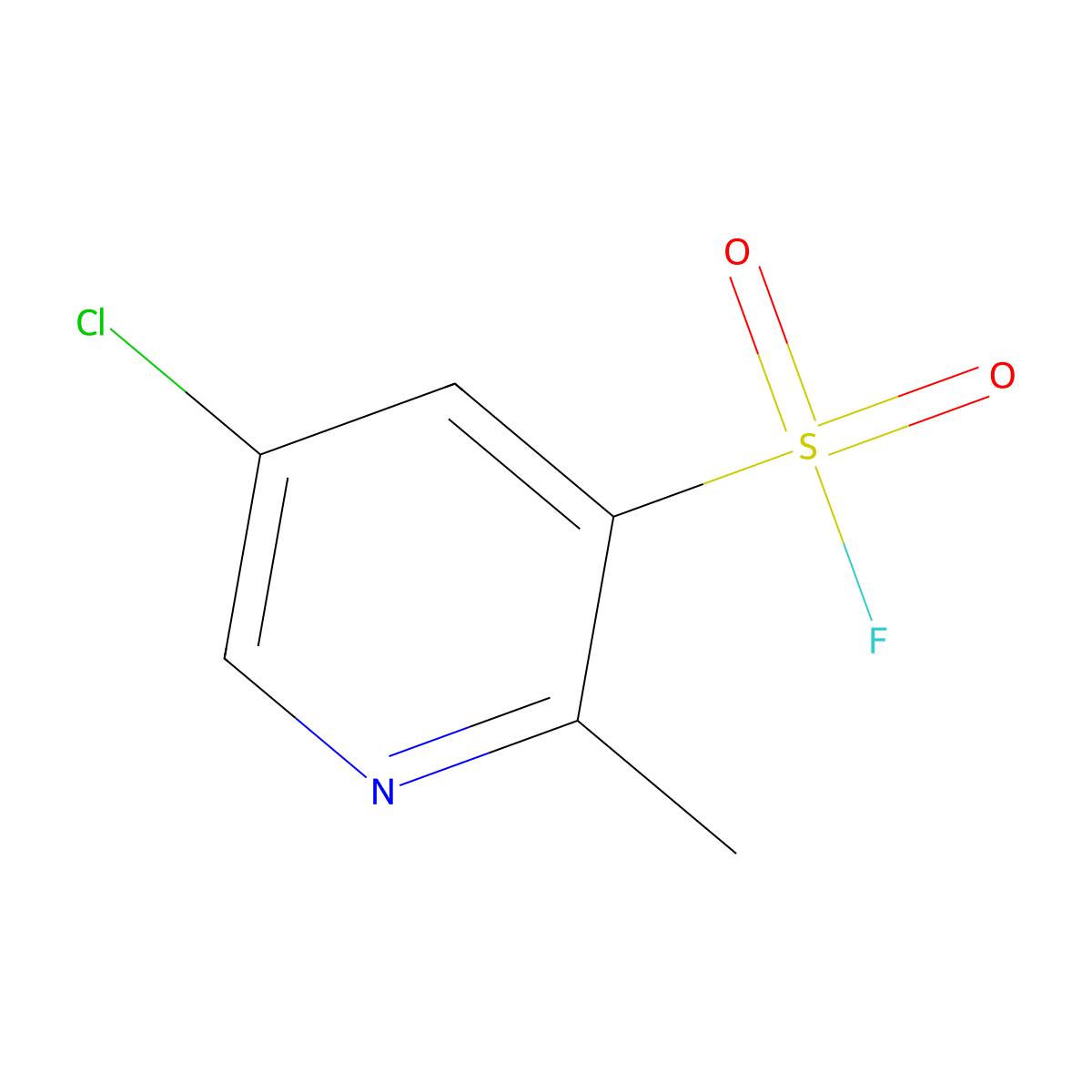 5-Chloro-2-methylpyridine-3-sulfonyl fluoride molecular structure, CAS 2648947-37-7