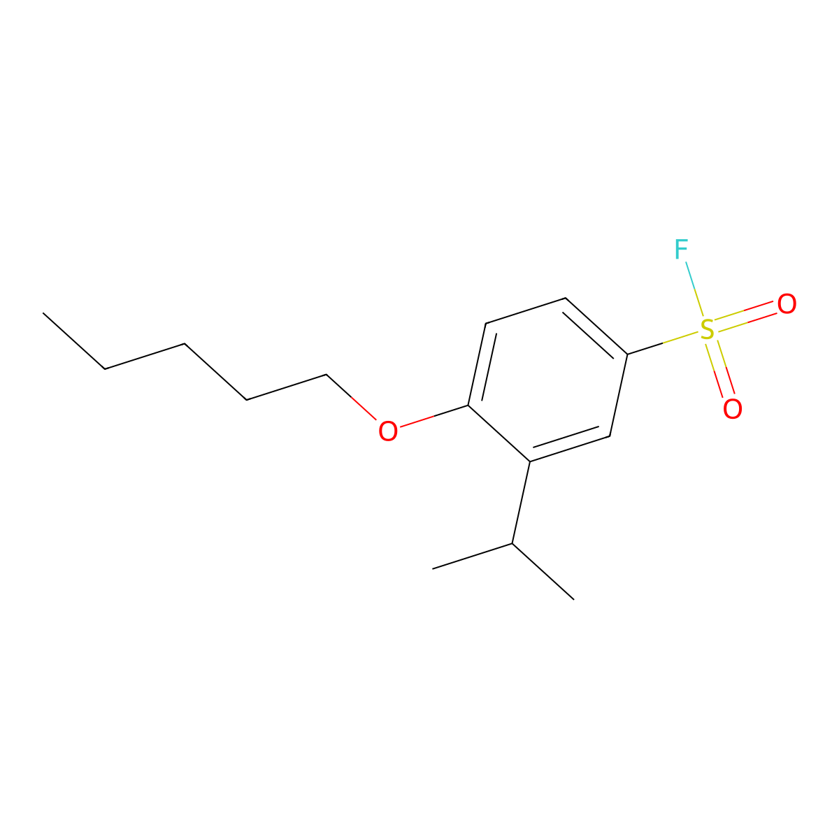 4-(Pentyloxy)-3-(propan-2-yl)benzene-1-sulfonyl fluoride molecular structure, CAS 2648947-45-7