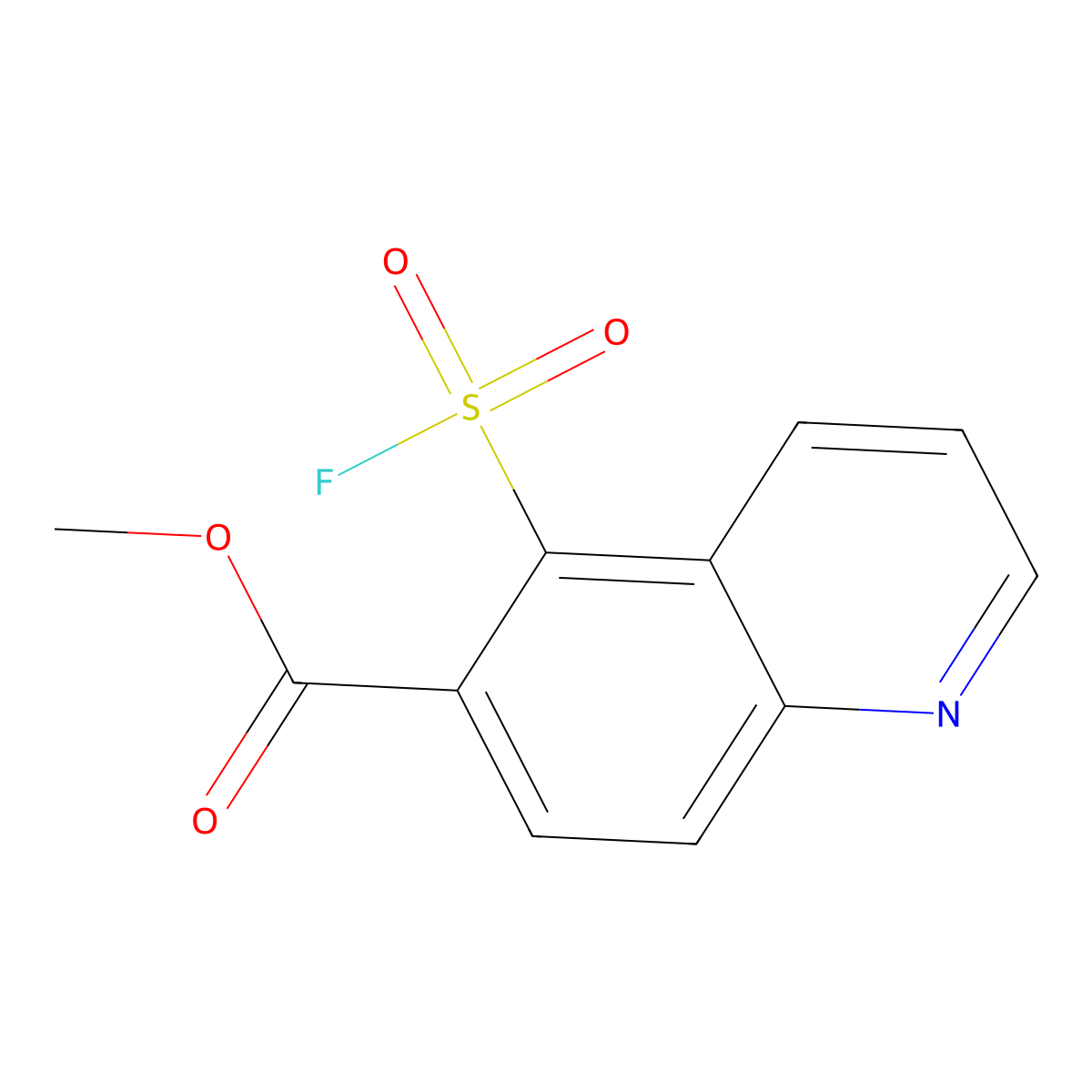 Methyl 5-(fluorosulfonyl)quinoline-6-carboxylate molecular structure, CAS 2648947-53-7