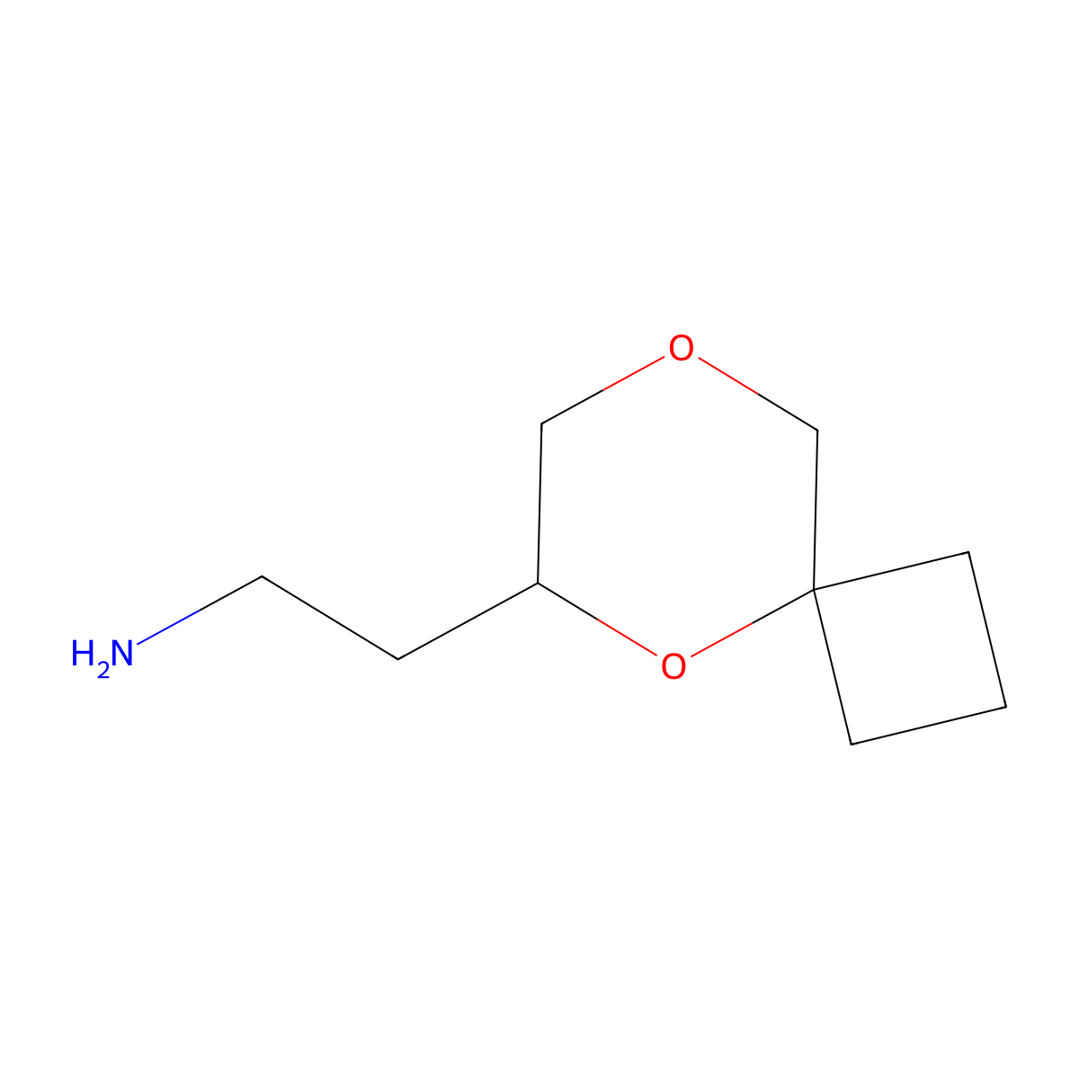 2-{5,8-Dioxaspiro[3.5]nonan-6-yl}ethan-1-amine molecular structure, CAS 2648947-63-9