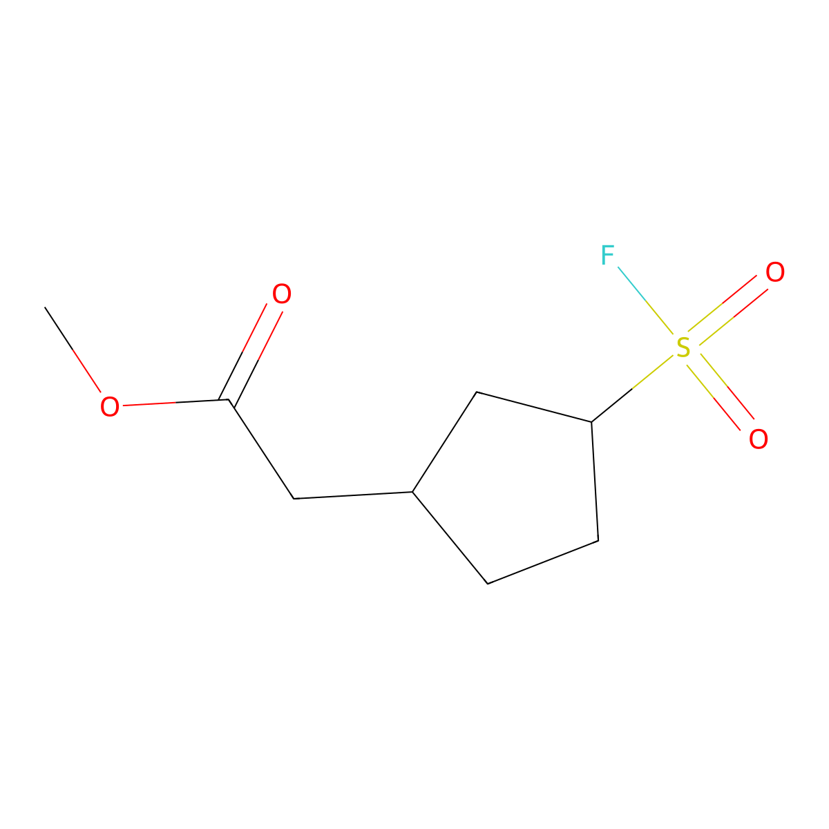 Methyl 2-[3-(fluorosulfonyl)cyclopentyl]acetate molecular structure, CAS 2648947-65-1