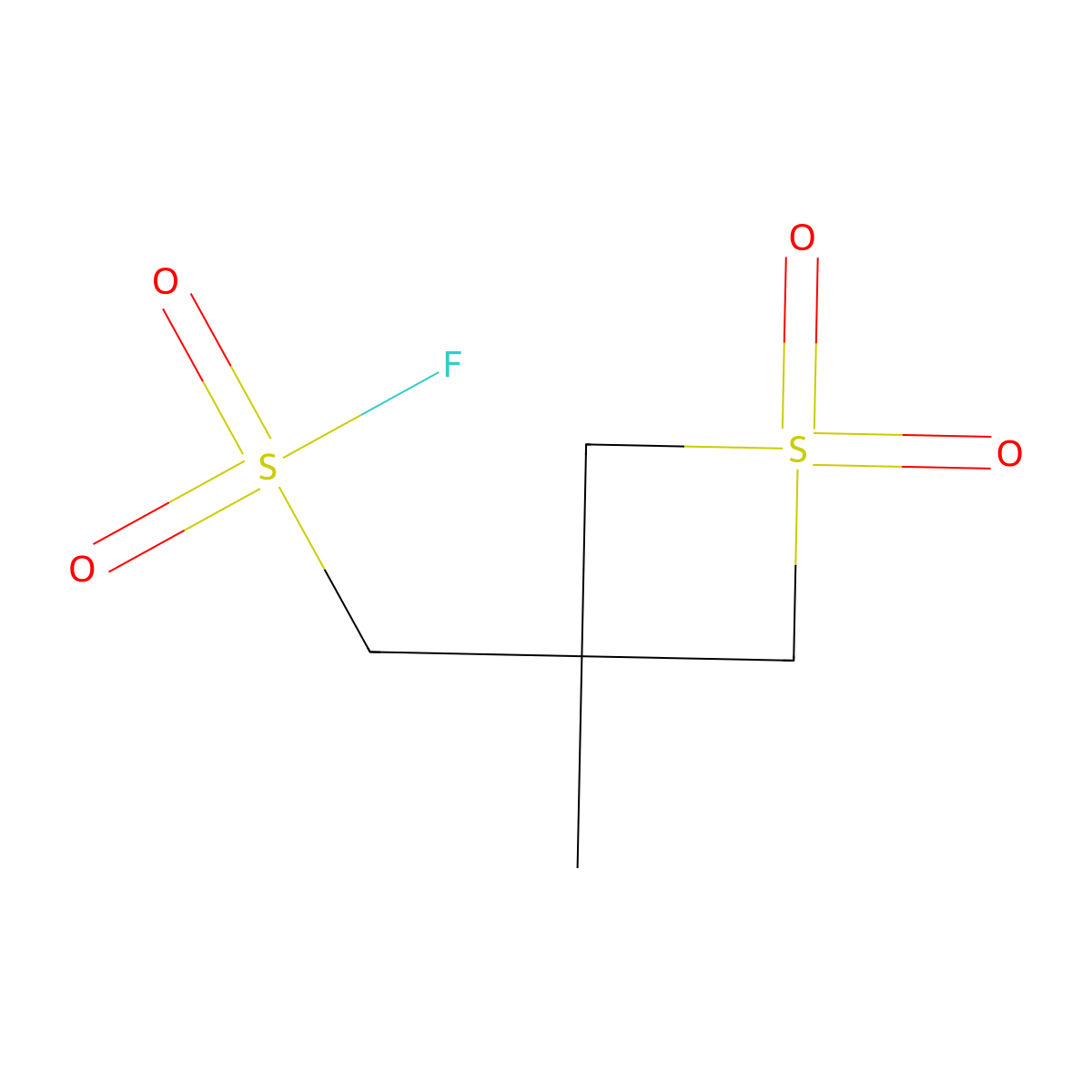 (3-Methyl-1,1-dioxo-1lambda6-thietan-3-yl)methanesulfonyl fluoride molecular structure, CAS 2648947-70-8
