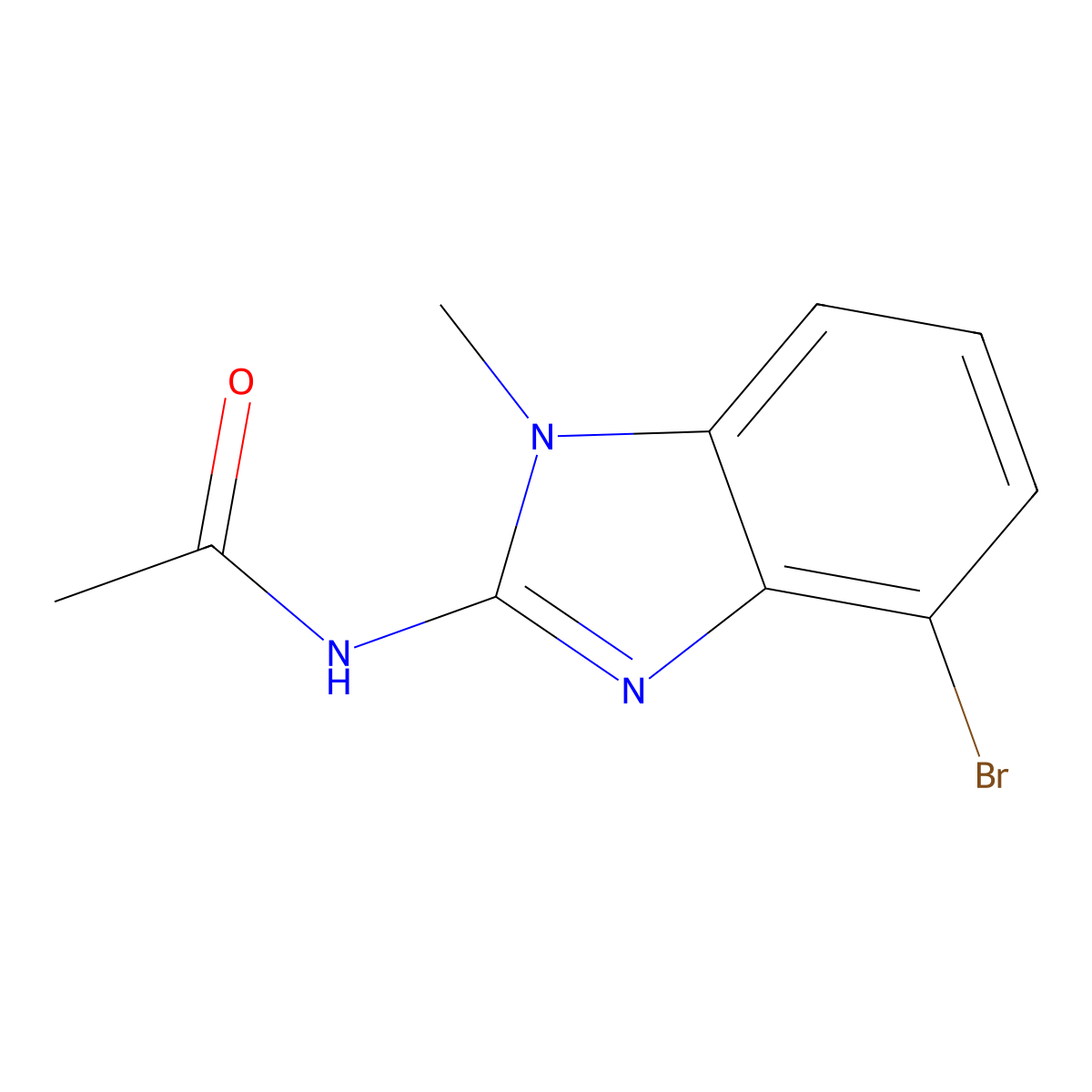 N-(4-bromo-1-methyl-1H-1,3-benzodiazol-2-yl)acetamide molecular structure, CAS 2648947-71-9