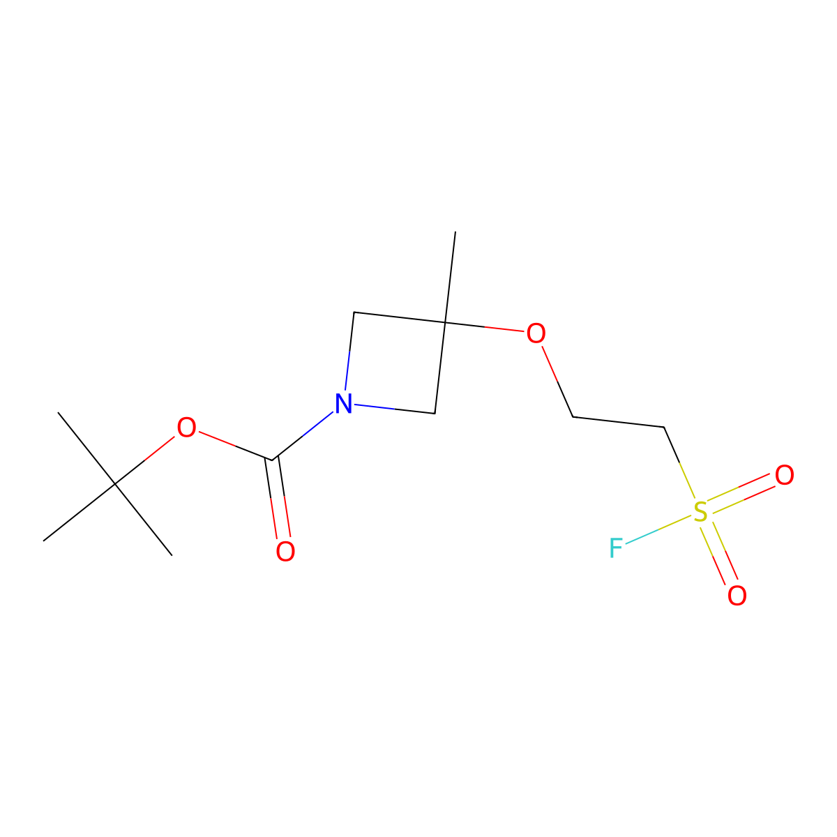 Tert-butyl 3-[2-(fluorosulfonyl)ethoxy]-3-methylazetidine-1-carboxylate molecular structure, CAS 2648947-76-4