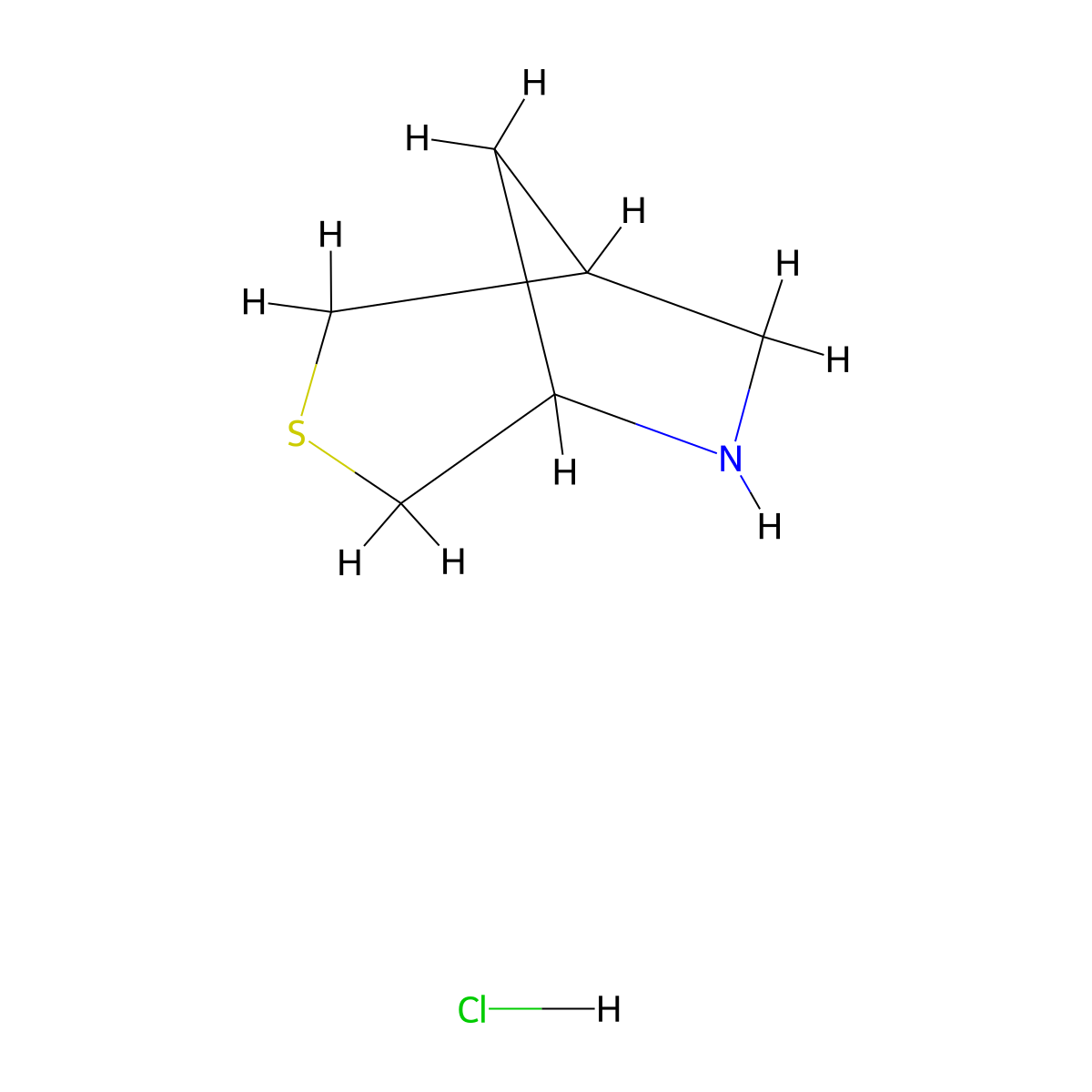 3-Thia-6-azabicyclo[3.2.1]octane hydrochloride molecular structure, CAS 2648947-77-5