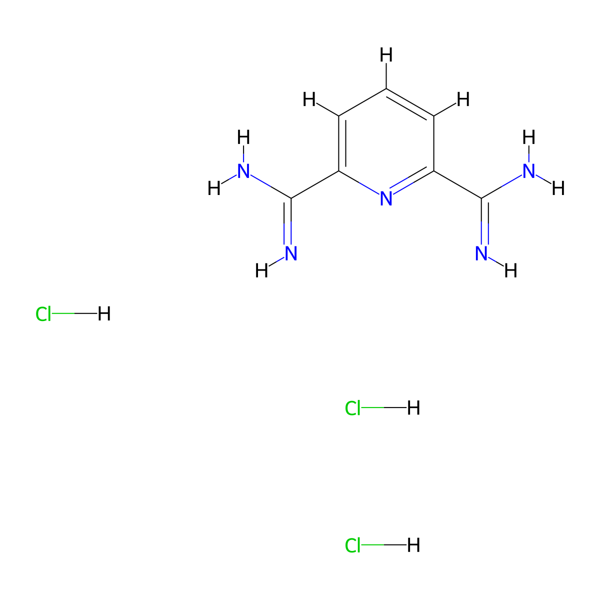 Pyridine-2,6-dicarboximidamide trihydrochloride molecular structure, CAS 2648947-80-0