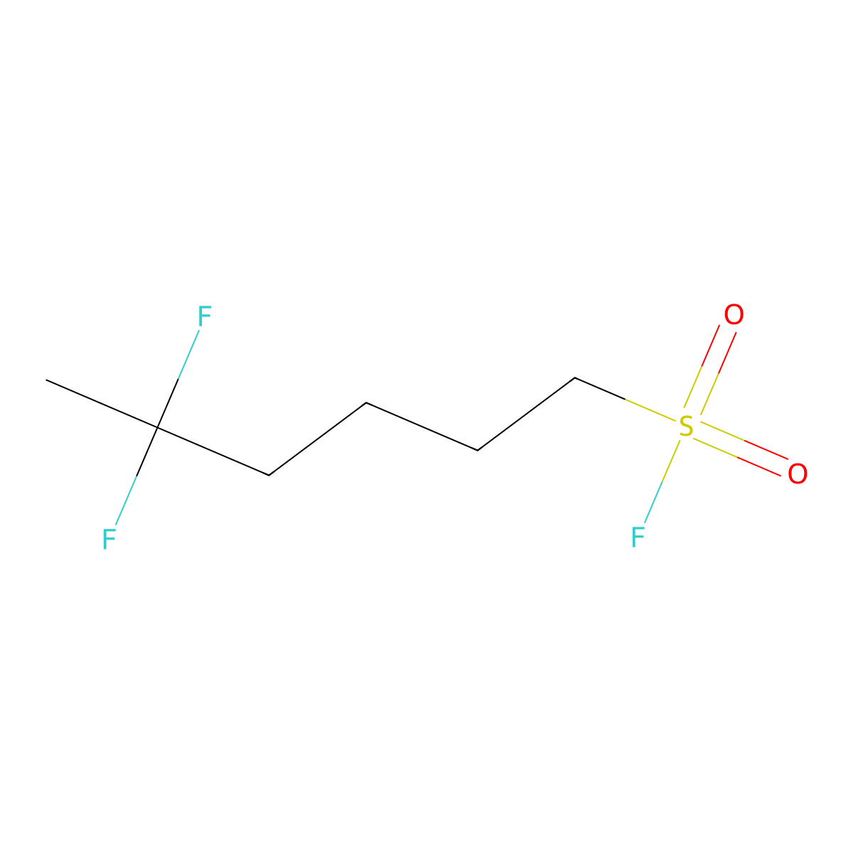 5,5-Difluorohexane-1-sulfonyl fluoride molecular structure, CAS 2648947-86-6