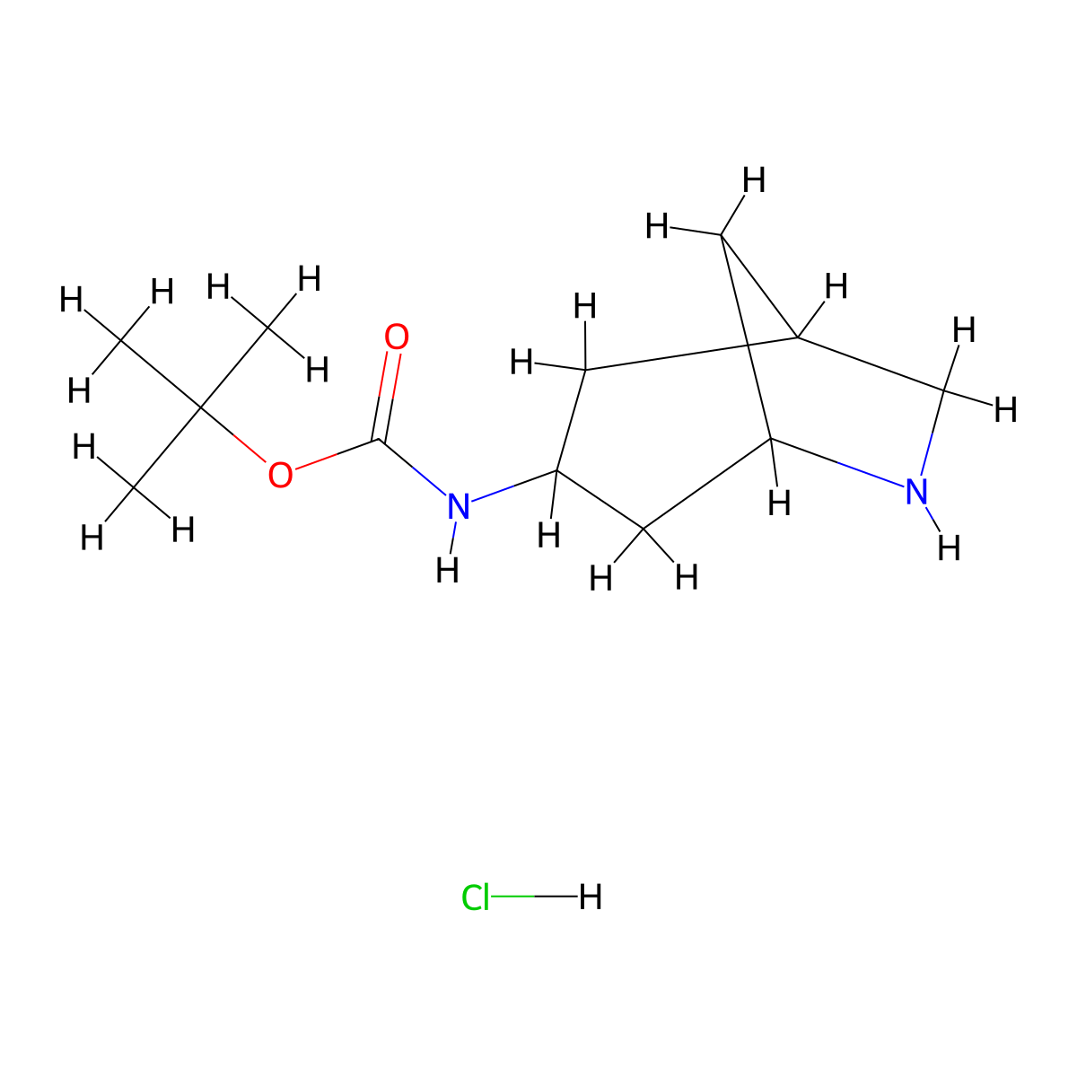 tert-butyl N-{6-azabicyclo[3.2.1]octan-3-yl}carbamate hydrochloride molecular structure, CAS 2648947-90-2