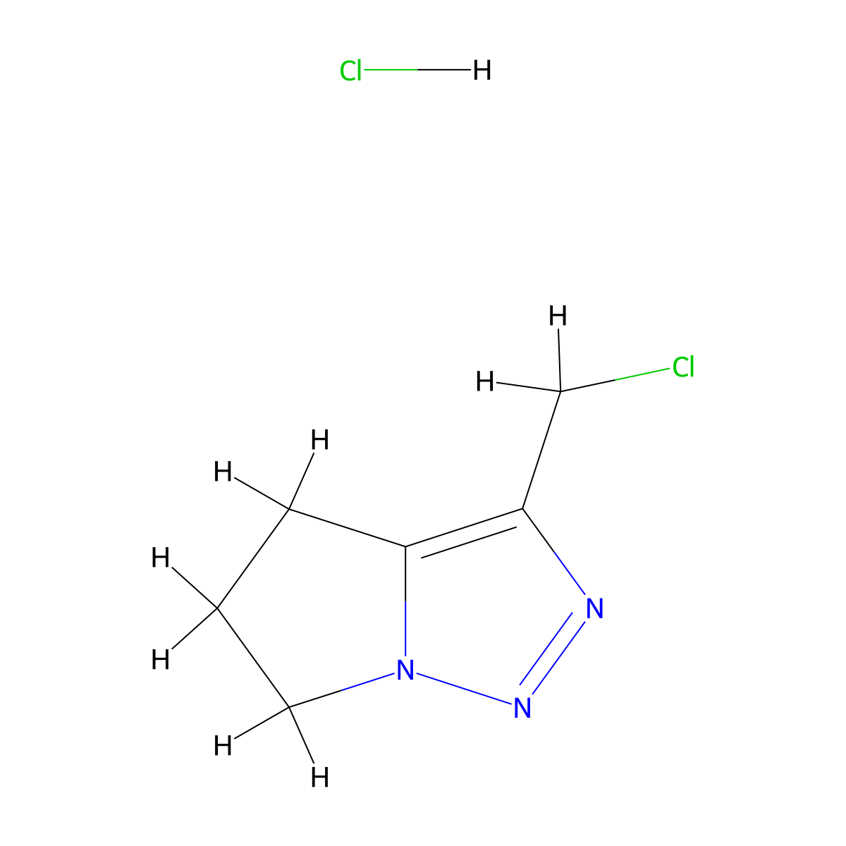 3-(chloromethyl)-4H,5H,6H-pyrrolo[1,2-c][1,2,3]triazolehydrochloride molecular structure, CAS 2648947-95-7