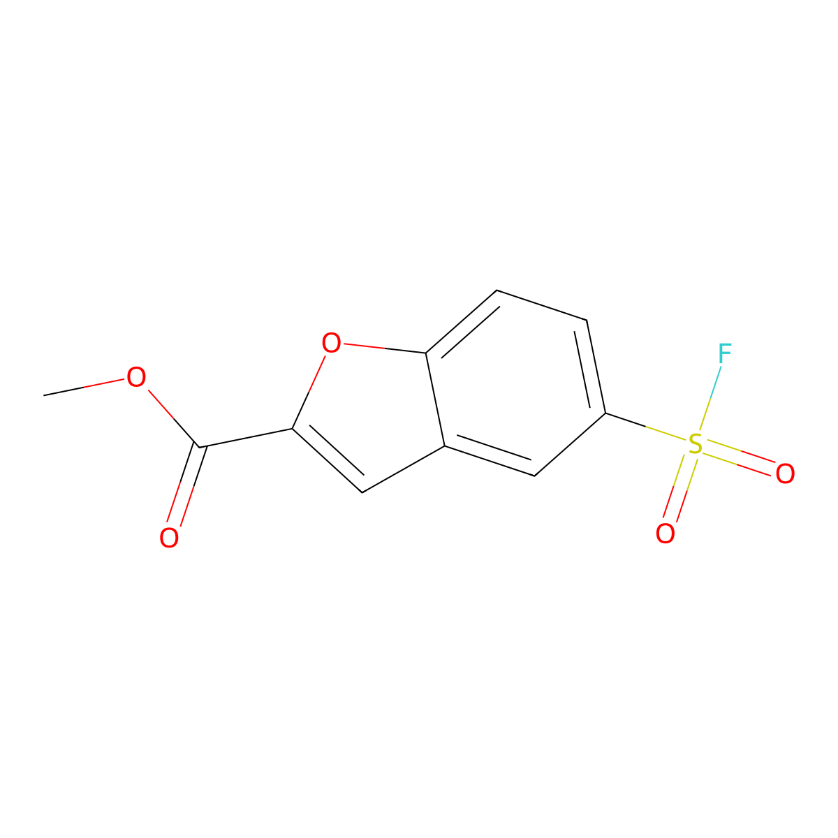Methyl 5-(fluorosulfonyl)-1-benzofuran-2-carboxylate molecular structure, CAS 2648947-97-9