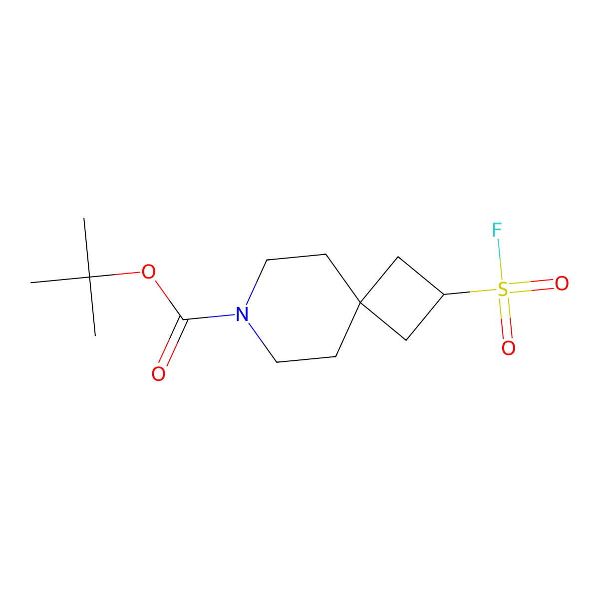 Tert-butyl 2-(fluorosulfonyl)-7-azaspiro[3.5]nonane-7-carboxylate molecular structure, CAS 2648947-99-1