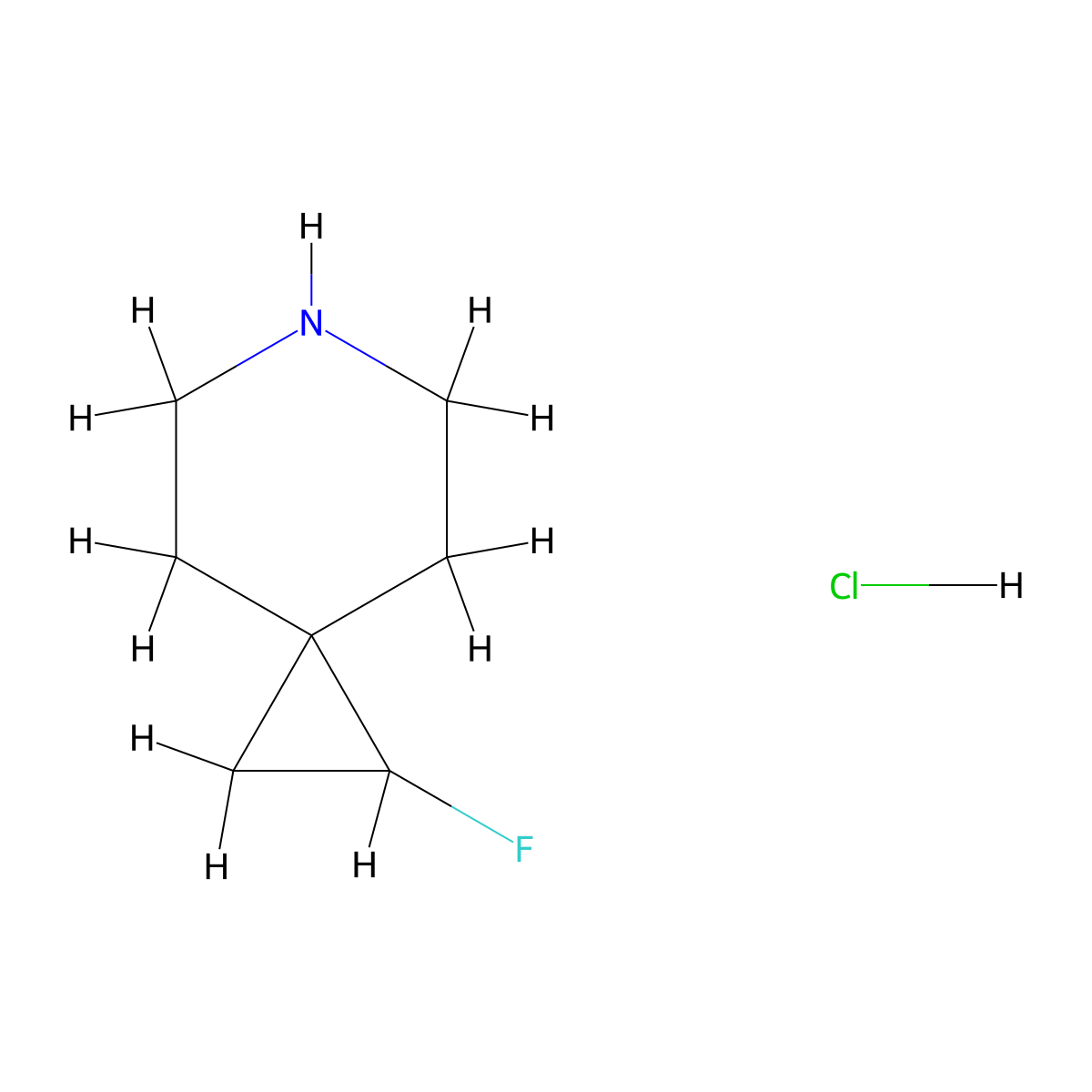 1-Fluoro-6-azaspiro(2.5)octane hydrochloride molecular structure, CAS 2648948-00-7