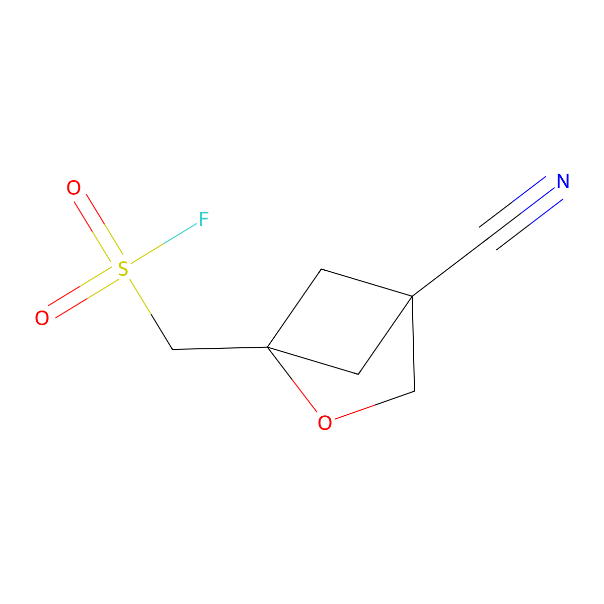 {4-Cyano-2-oxabicyclo[2.1.1]hexan-1-yl}methanesulfonyl fluoride molecular structure, CAS 2648948-03-0